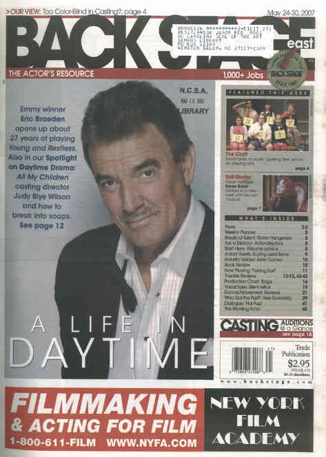BACK STAGE EAST magazine cover 24 May 2007