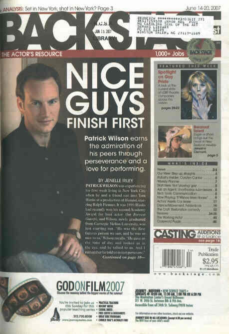 BACK STAGE EAST magazine cover 14 June 2007