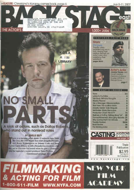 BACK STAGE EAST magazine cover 5 July 2007