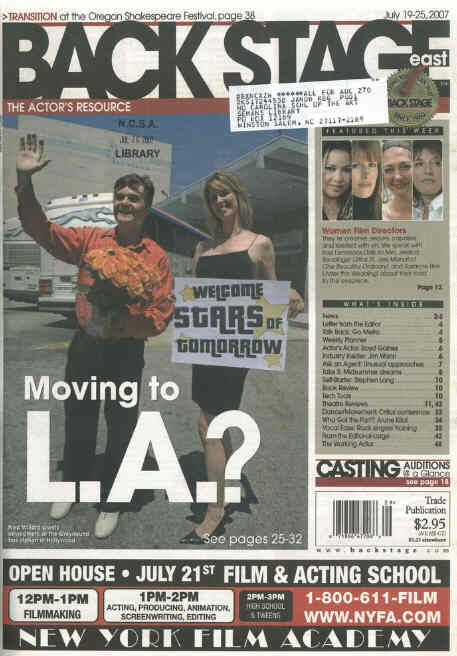 BACK STAGE EAST magazine cover 19 July 2007