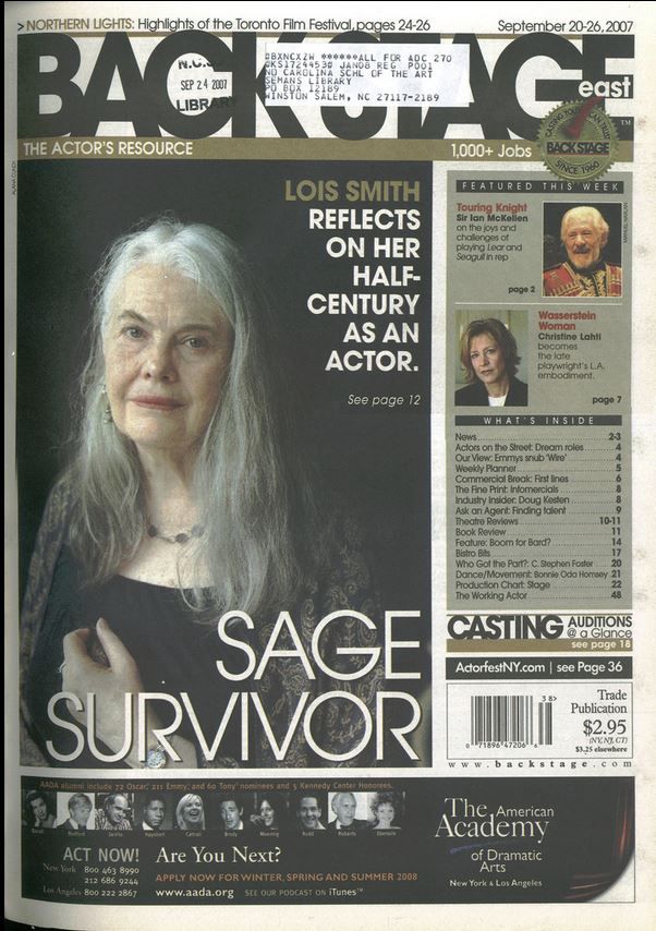 BACK STAGE EAST magazine cover 20 September 2007