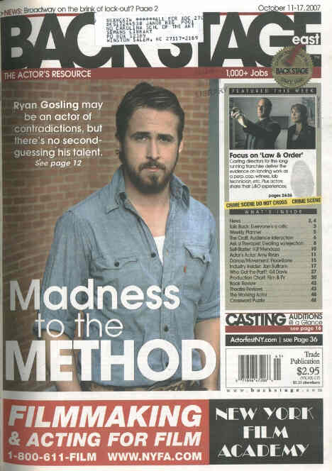 BACK STAGE EAST magazine cover 11 October 2007
