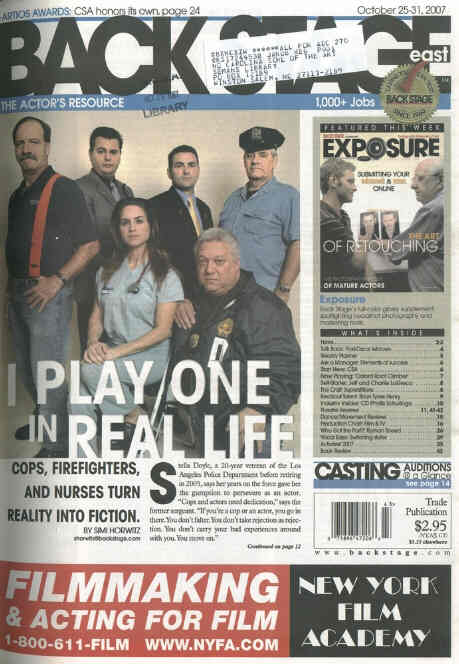 BACK STAGE EAST magazine cover 25 October 2007