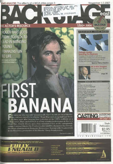 BACK STAGE EAST magazine cover 1 November 2007