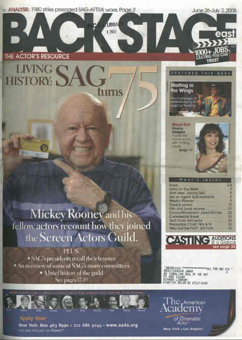 BACK STAGE EAST magazine side cover 26 June 2008