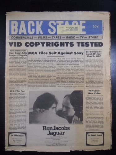 BACK STAGE WEST magazine side cover 22 February 1979
