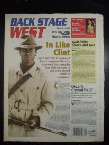 BACK STAGE WEST magazine cover 6 March 2003