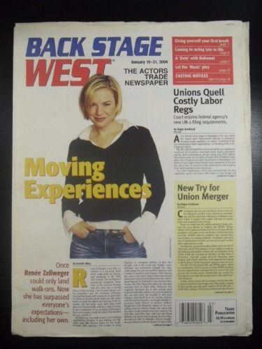 BACK STAGE WEST magazine cover 15 January 2004