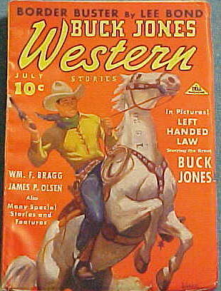 BUCK JONES WESTERN STORIES magazine side cover Issue 2  Vol 1 # 2  1937