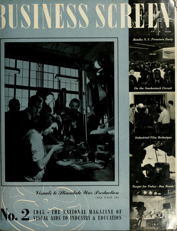 BUSINESS SCREEN magazine side cover  Vol 6 # 2  1945
