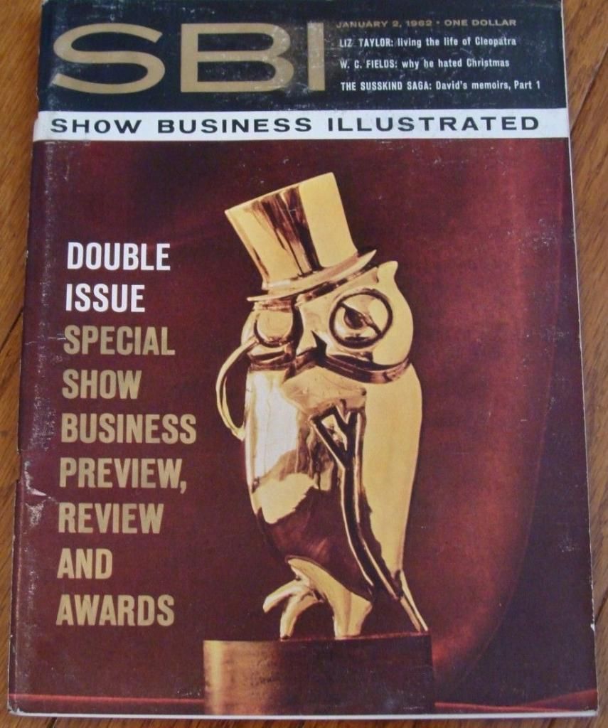 SHOW BUSINESS ILLUSTRATED magazine cover 2 January 1962