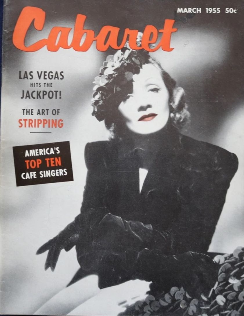 CABARET magazine side cover  March 1955