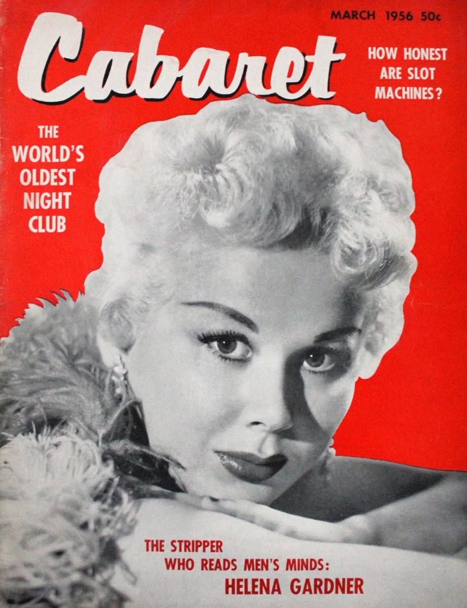 CABARET magazine side cover  March 1956