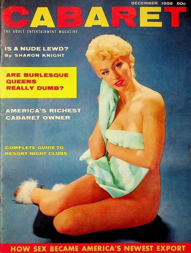 CABARET magazine side cover  December 1956