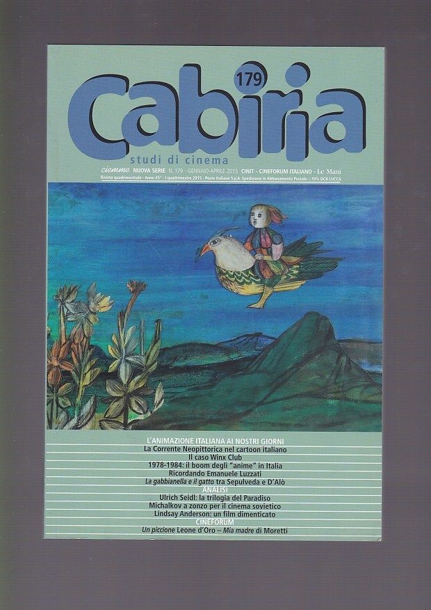 CABIRIA magazine side cover Issue 179 January/April 2015