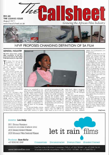 CALLSHEET magazine cover August 2011