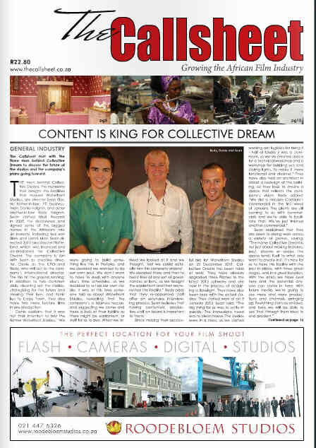 CALLSHEET magazine cover February 2012