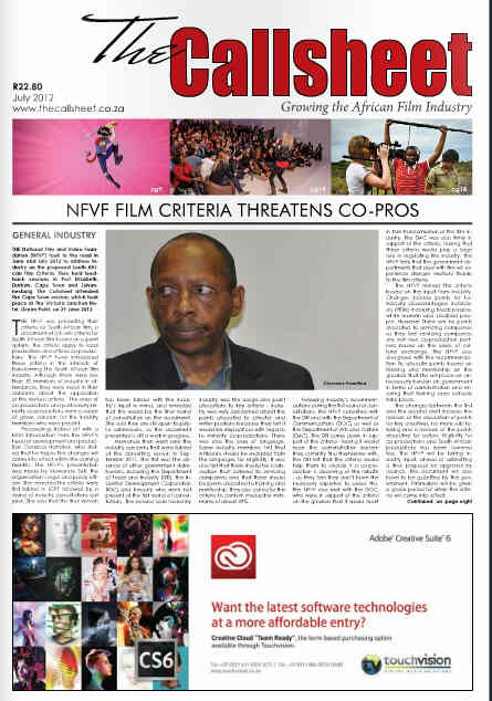 CALLSHEET magazine cover July 2012