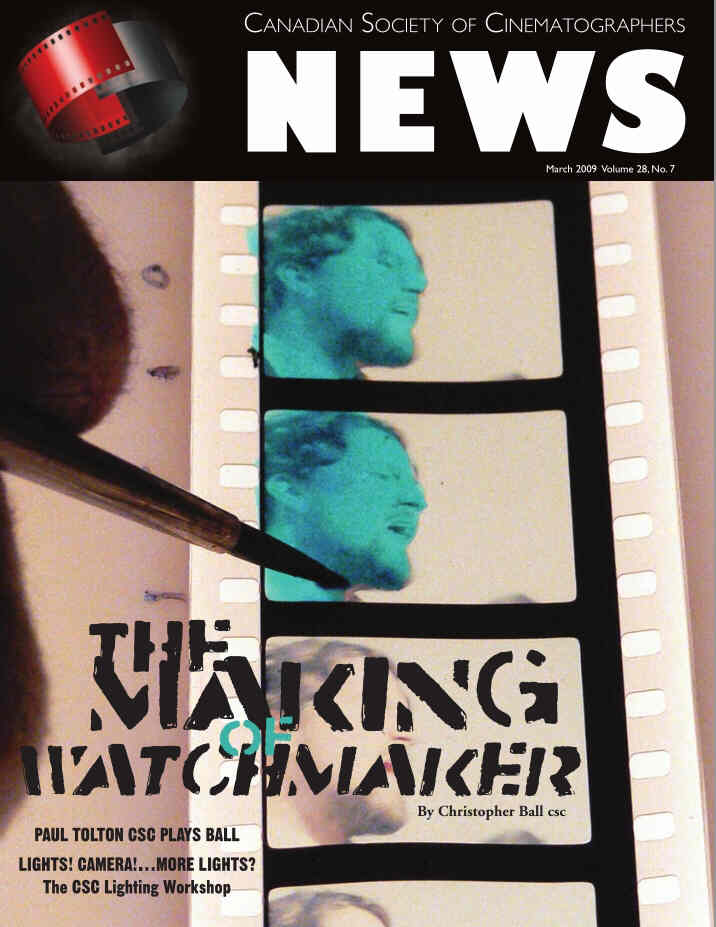 CANADIAN CINEMATOGRAPHER magazine side cover March 2009