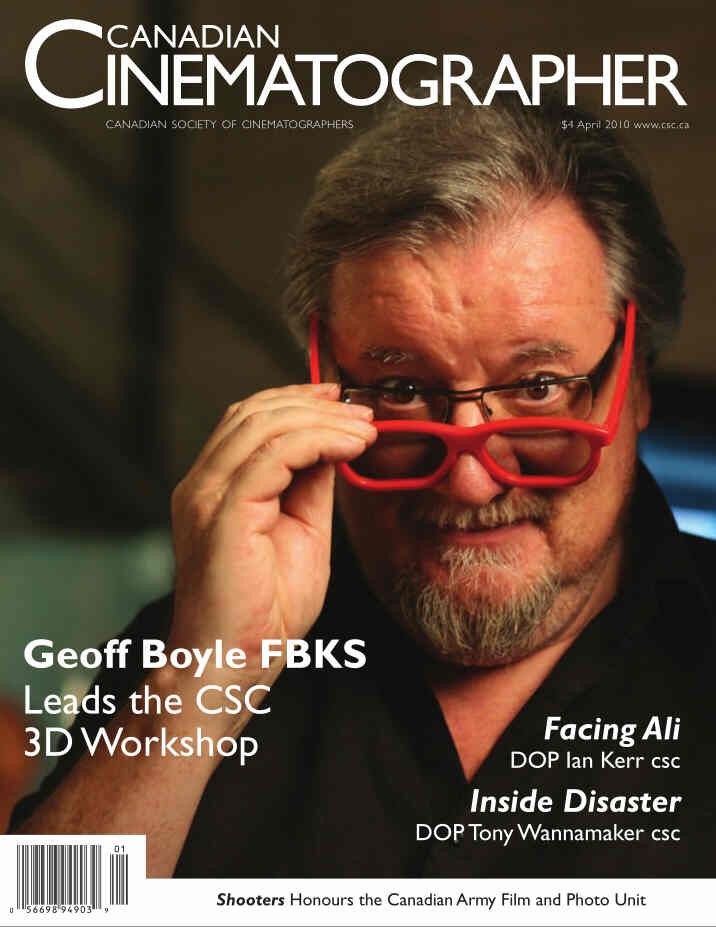 CANADIAN CINEMATOGRAPHER magazine side cover April 2010