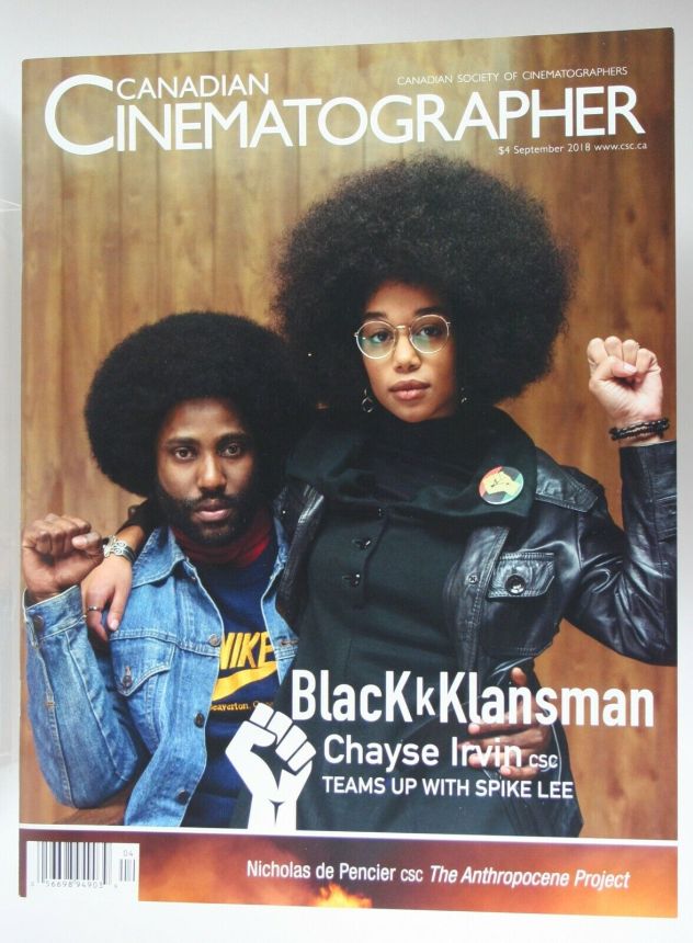 CANADIAN CINEMATOGRAPHER magazine side cover  September 2018