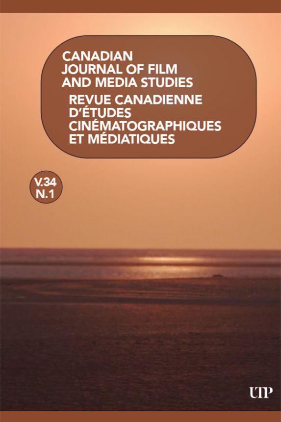 CANADIAN JOURNAL OF FILM STUDIES magazine side cover Spring 2025