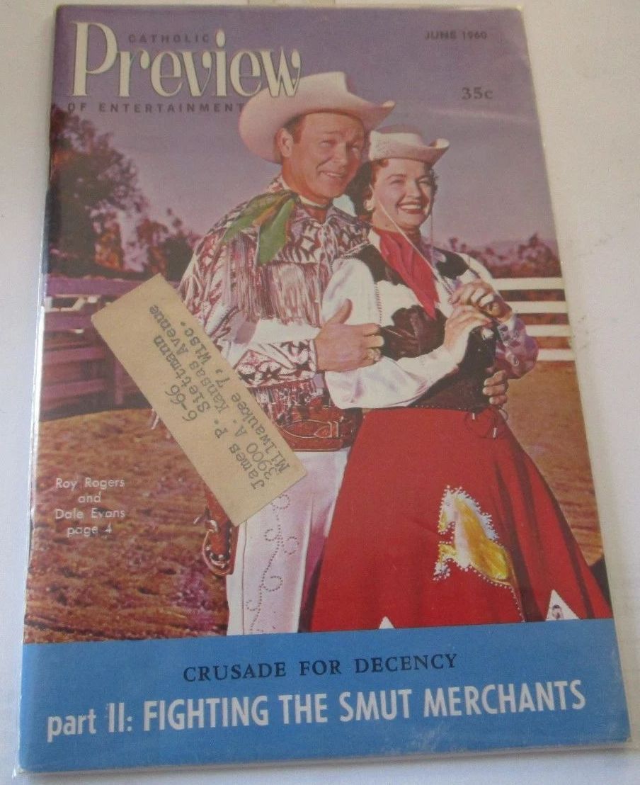 CATHOLIC PREVIEW OF ENTERTAINMENT magazine cover  June 1960