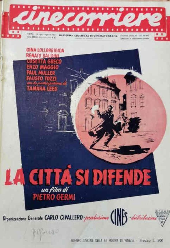 CINECORRIERE magazine side cover  June/August 1951
