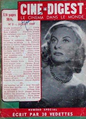 CINE-DIGEST magazine side cover Issue 3 July 1949