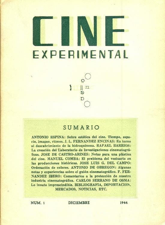 CINE EXPERIMENTAL magazine cover Issue 1 December 1944