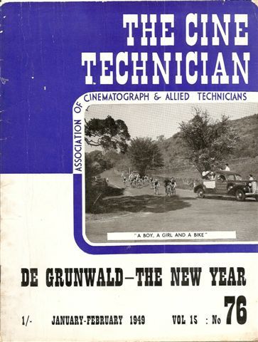 CINE TECHNICIAN magazine cover Issue 76 January/February 1949