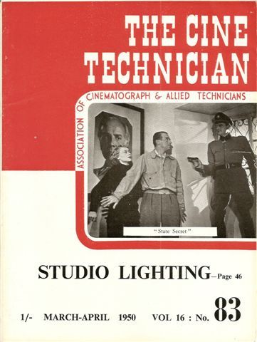 CINE TECHNICIAN magazine cover Issue 83 March-April 1950