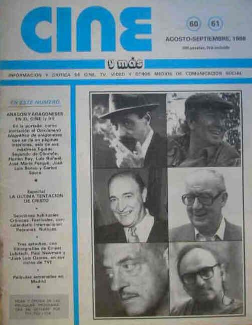 CINE Y MAS magazine cover Issue 60/61 August/September 1988