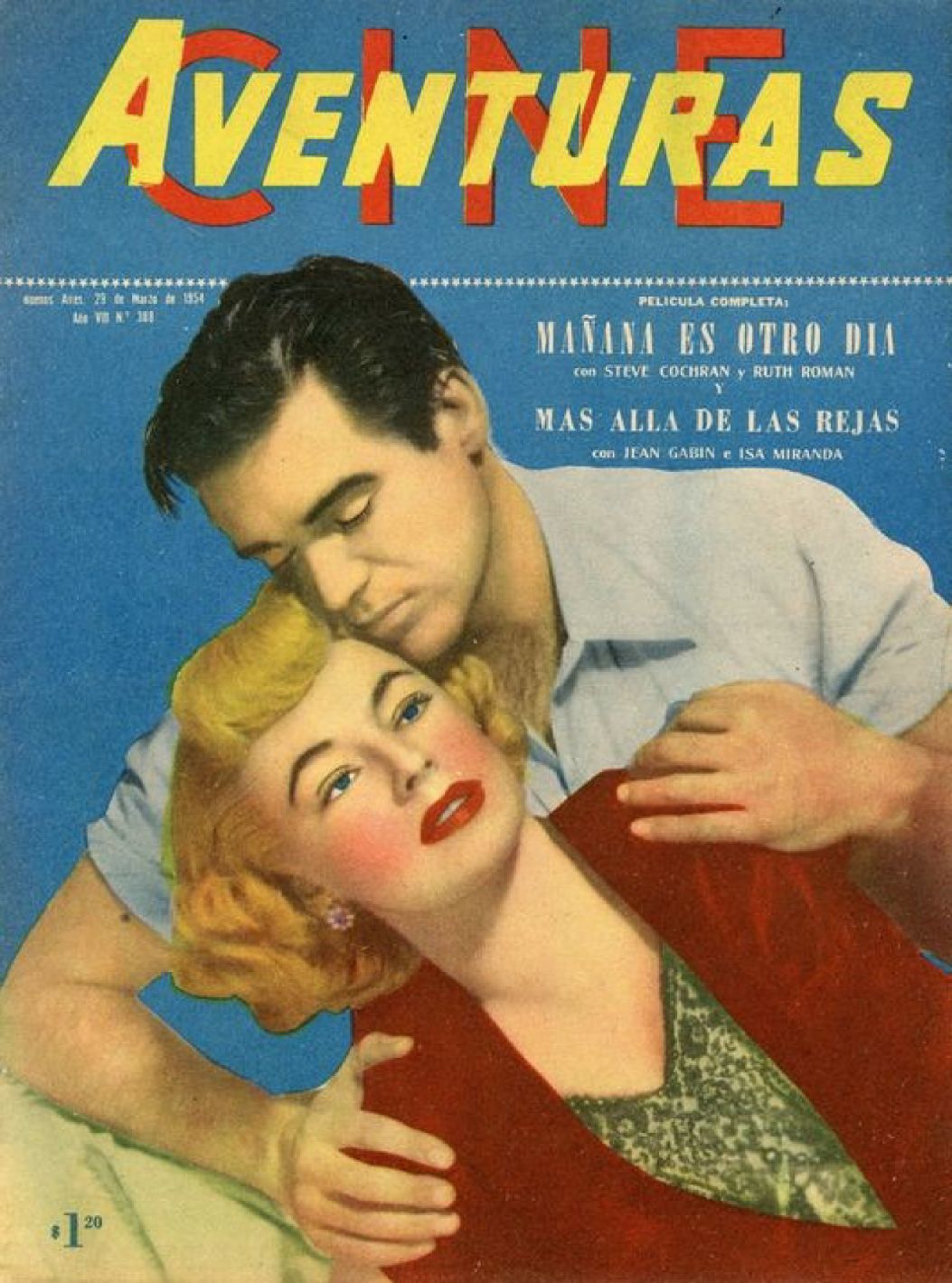 CINE AVENTURAS magazine side cover Issue 388 29 March 1954