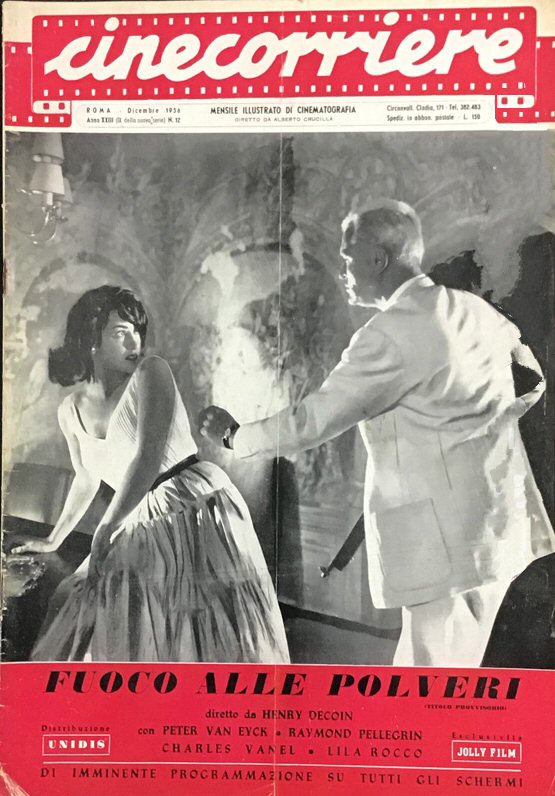 CINECORRIERE magazine side cover  December 1956