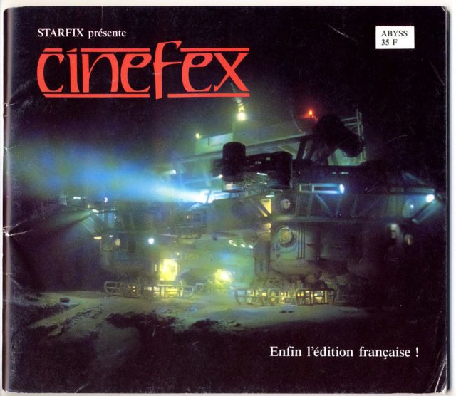 CINEFEX (FR) magazine side cover Issue 1  September 1989