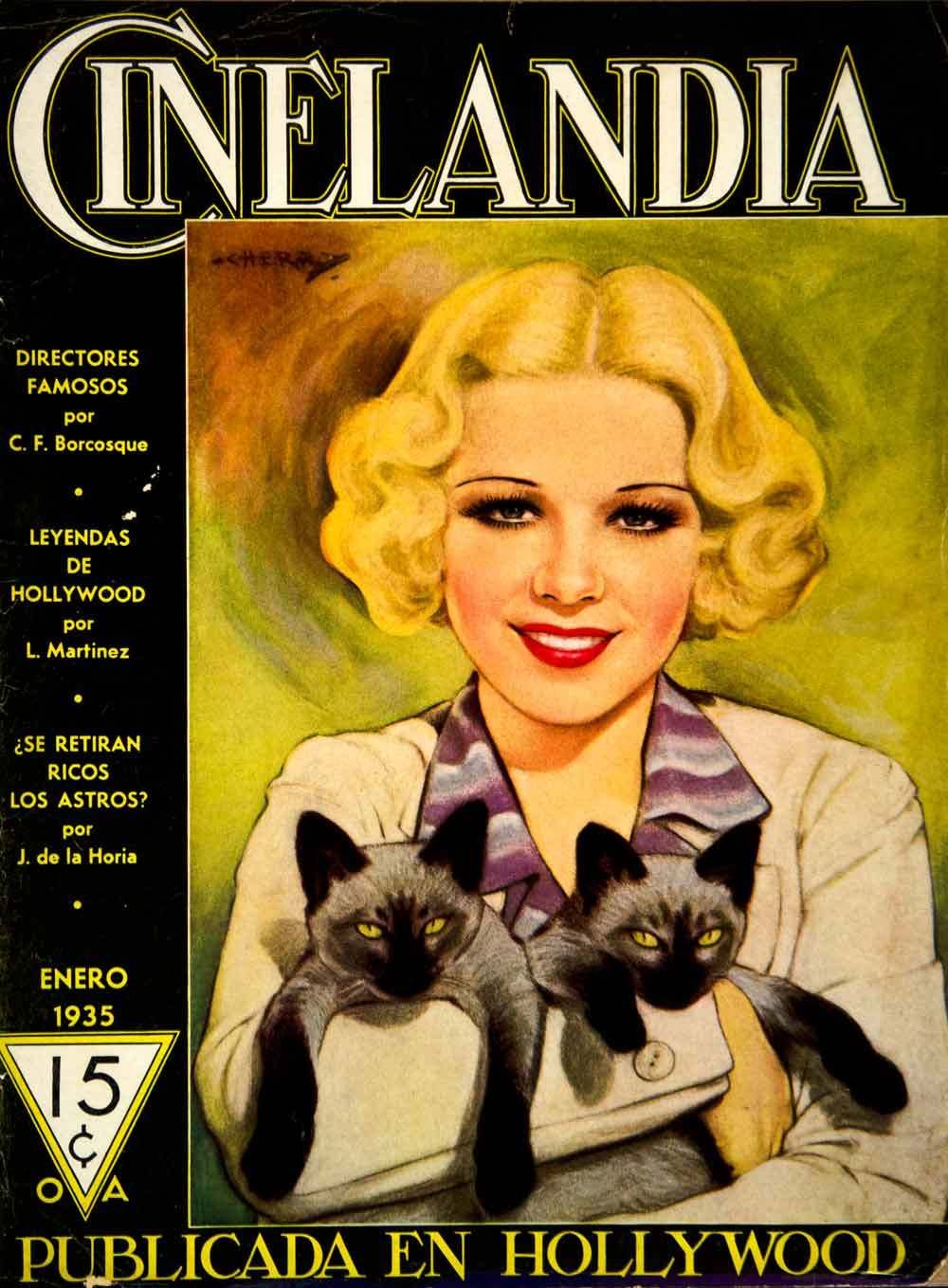CINELANDIA magazine side cover January 1935
