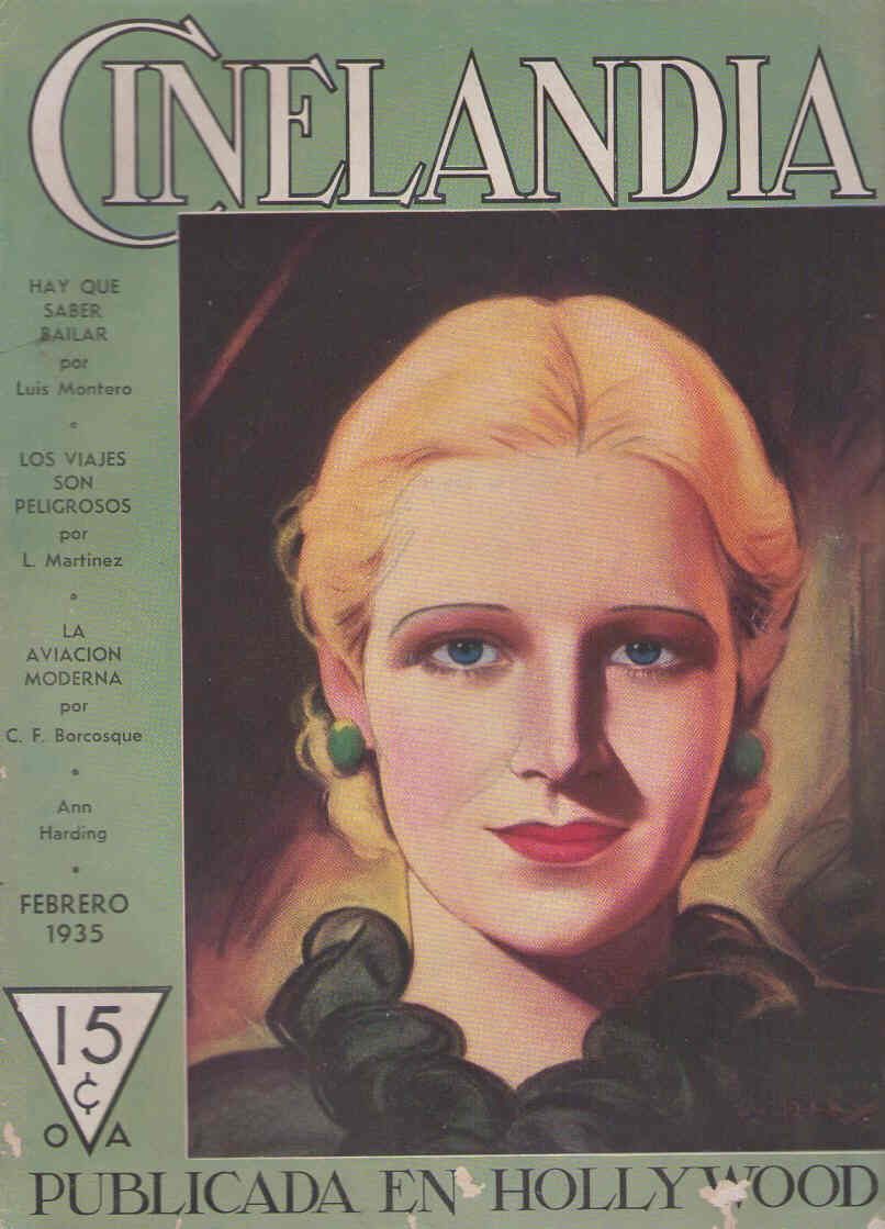 CINELANDIA magazine side cover February 1935