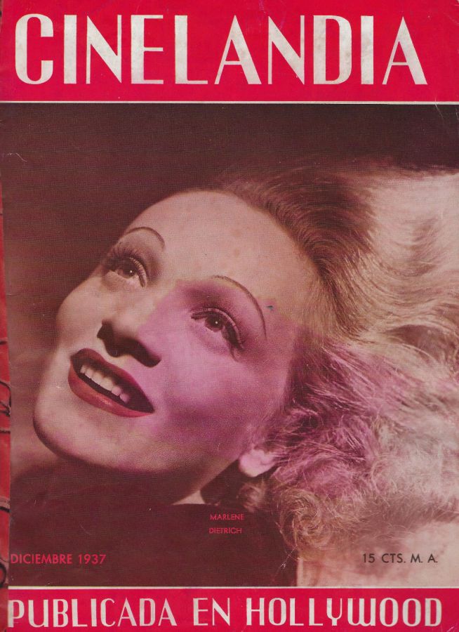 CINELANDIA magazine side cover December 1937