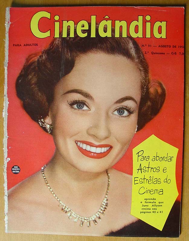 CINELANDIA (Br) magazine side cover Issue 91 15 August 1956