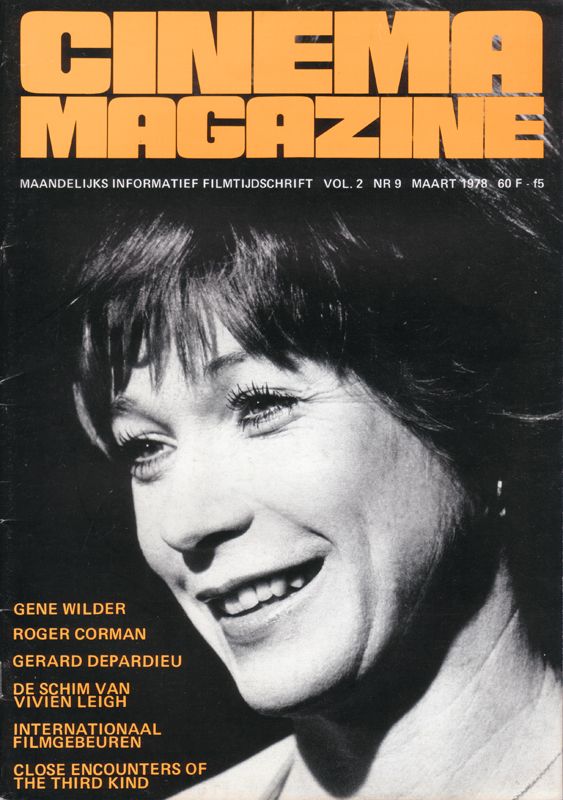 CINEMA (Be) magazine side cover Issue 9 March 1978