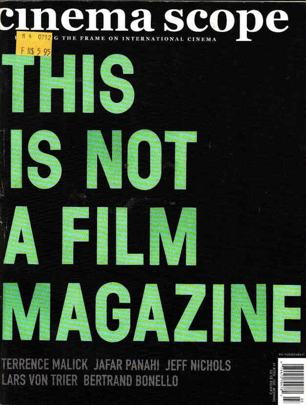 CINEMA SCOPE magazine cover Issue 47 July/August/September 2011
