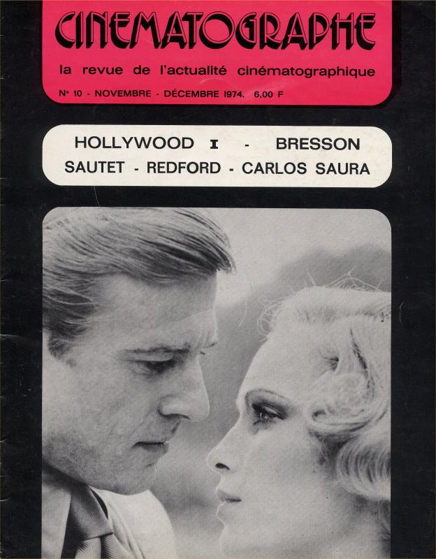 CINEMATOGRAPHE magazine side cover Issue 10 November 1974