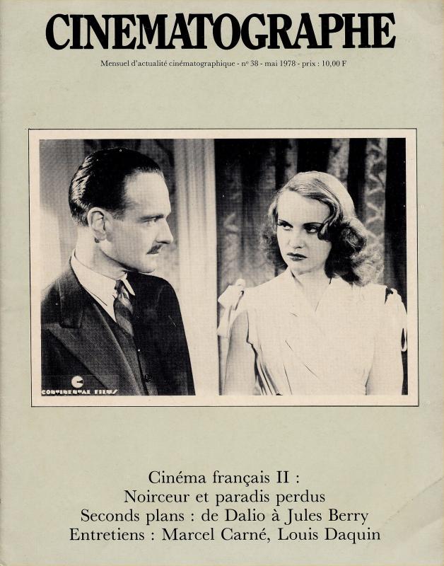 CINEMATOGRAPHE magazine side cover Issue 38 May 1978