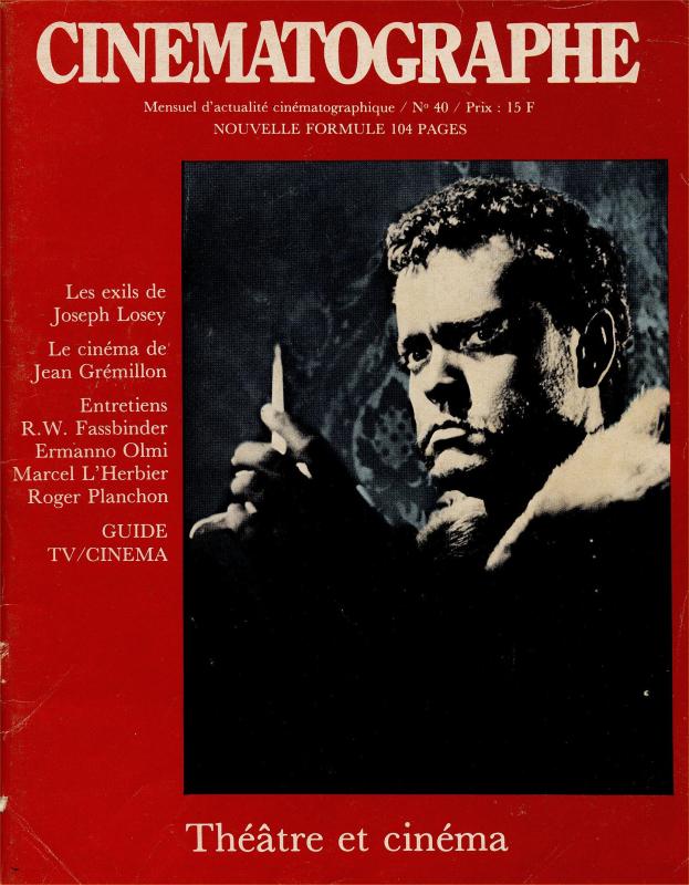 CINEMATOGRAPHE magazine side cover Issue 40 September 1978