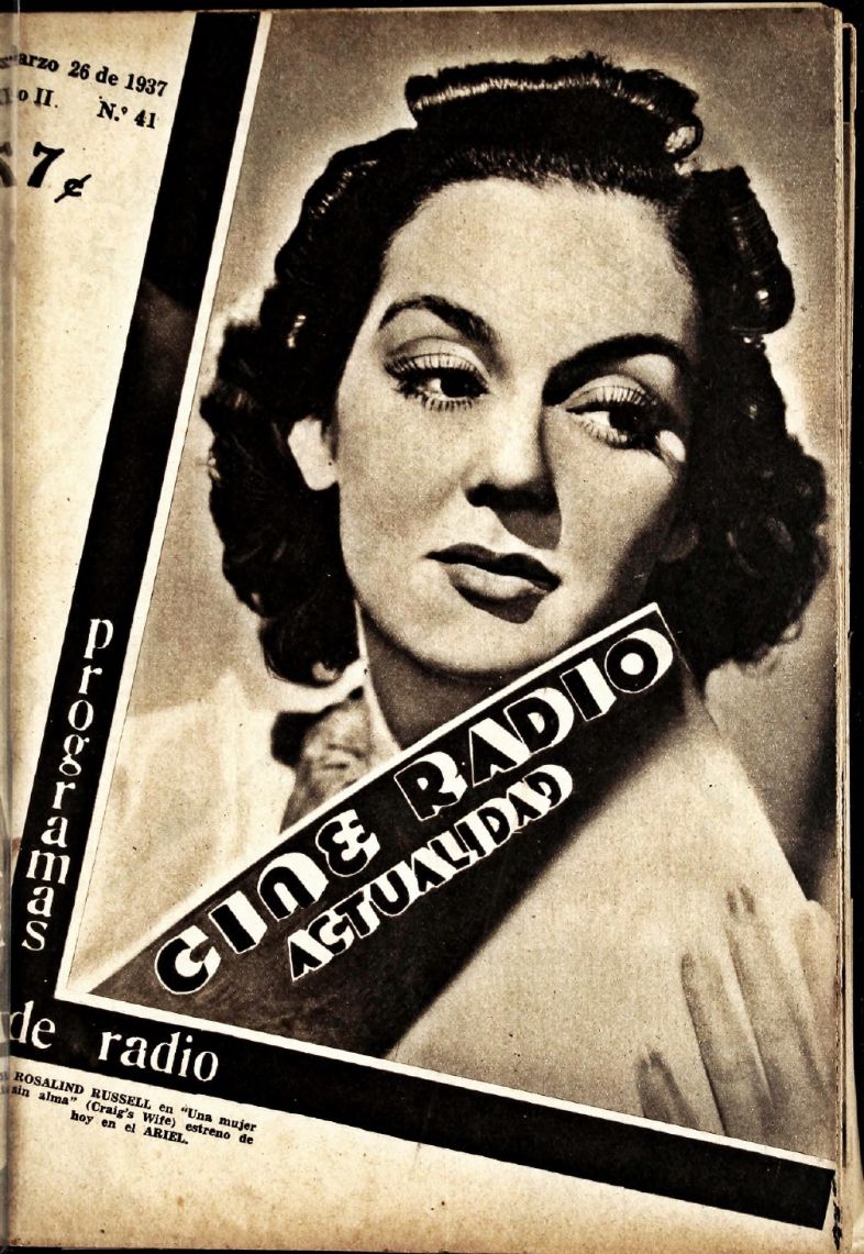 CINE RADIO ACTUALIDAD magazine side cover  Vol 2 No  41 26 March 1937