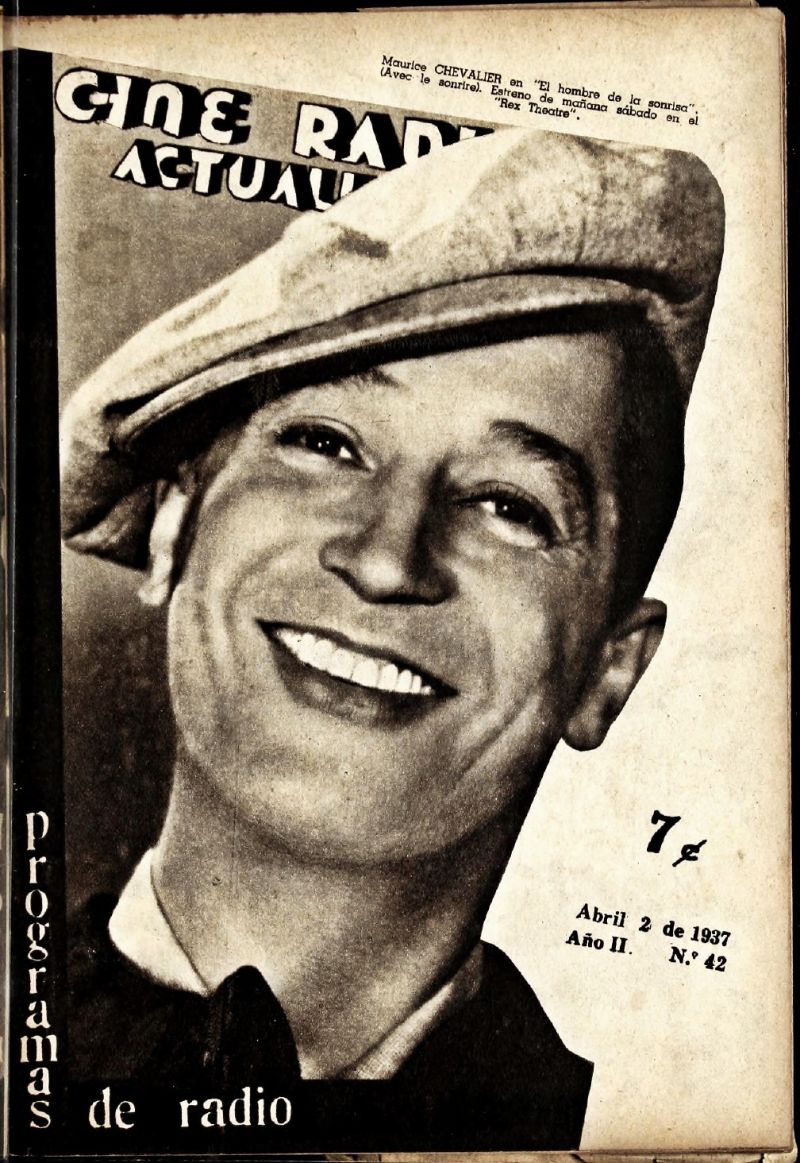 CINE RADIO ACTUALIDAD magazine side cover  Vol 2 No  42 2 April 1937