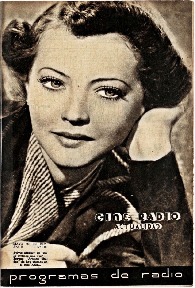 CINE RADIO ACTUALIDAD magazine side cover  Vol 2 No  50 28 May 1937