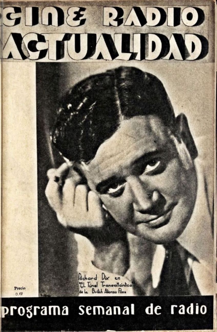 CINE RADIO ACTUALIDAD magazine side cover Issue 15 25 September 1936