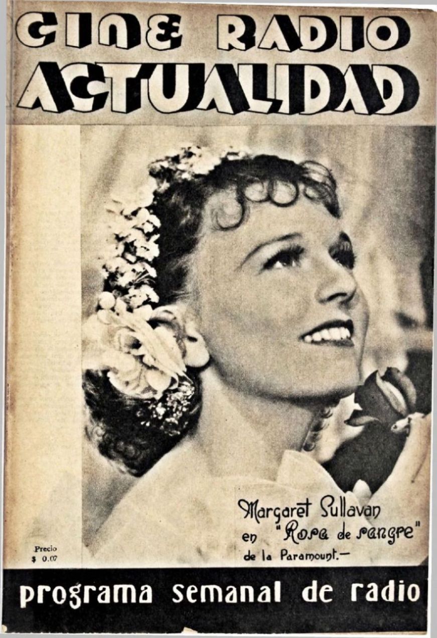 CINE RADIO ACTUALIDAD magazine side cover Issue 19 23 October 1936
